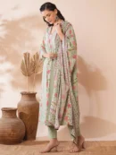 Beige Cotton Linen Straight Pants